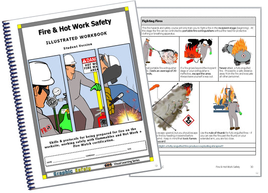 Fire & Hot Work Safety Illustrated Workbook - Set of 10 + Instructor copy +