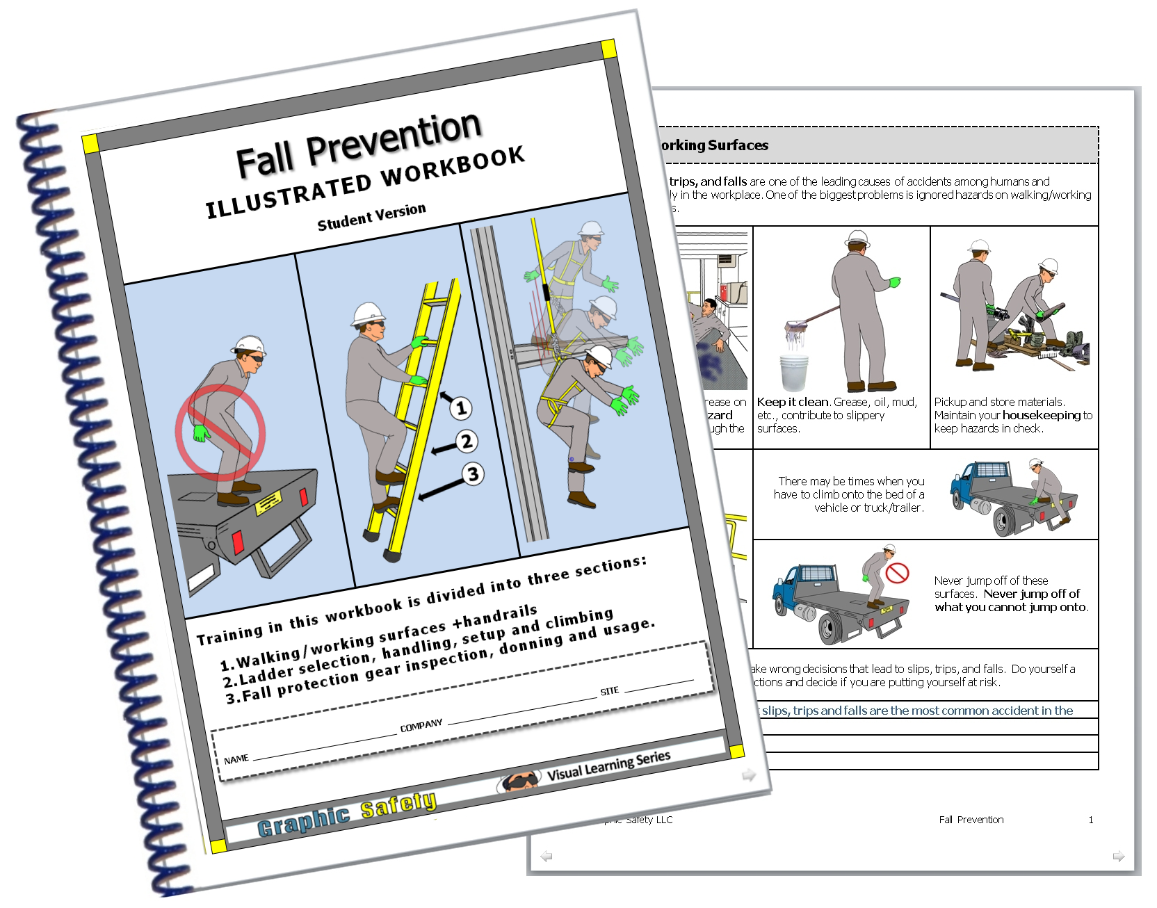 Fall Safety Training Sheets.pdf Fall Prevention Workbook Set - 10 workbooks, 10 certification cards an ...